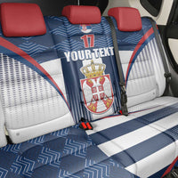 Custom Serbia Basketball Champions Back Car Seat Cover Sporty Style with Coat of Arms