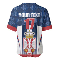 Custom Serbia Basketball Champions Baseball Jersey Sporty Style with Coat of Arms
