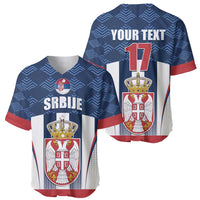 Custom Serbia Basketball Champions Baseball Jersey Sporty Style with Coat of Arms