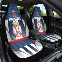 Custom Serbia Basketball Champions Car Seat Cover Sporty Style with Coat of Arms