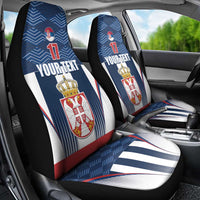 Custom Serbia Basketball Champions Car Seat Cover Sporty Style with Coat of Arms