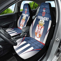 Custom Serbia Basketball Champions Car Seat Cover Sporty Style with Coat of Arms