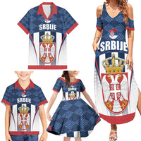 Custom Serbia Basketball Champions Family Matching Summer Maxi Dress and Hawaiian Shirt Sporty Style with Coat of Arms