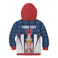 Custom Serbia Basketball Champions Kid Hoodie Sporty Style with Coat of Arms