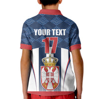 Custom Serbia Basketball Champions Kid Polo Shirt Sporty Style with Coat of Arms