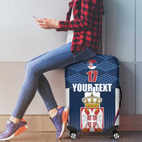 Custom Serbia Basketball Champions Luggage Cover Sporty Style with Coat of Arms