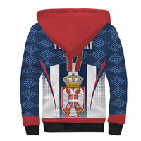 Custom Serbia Basketball Champions Sherpa Hoodie Sporty Style with Coat of Arms