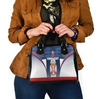 Custom Serbia Basketball Champions Shoulder Handbag Sporty Style with Coat of Arms