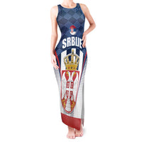 Custom Serbia Basketball Champions Tank Maxi Dress Sporty Style with Coat of Arms