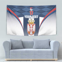 Custom Serbia Basketball Champions Tapestry Sporty Style with Coat of Arms
