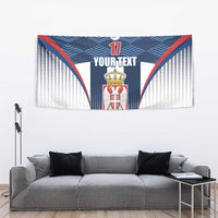 Custom Serbia Basketball Champions Tapestry Sporty Style with Coat of Arms