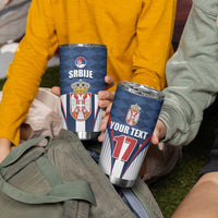 Custom Serbia Basketball Champions Tumbler Cup Sporty Style with Coat of Arms