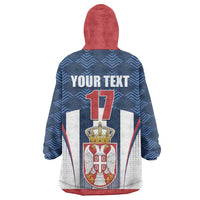 Custom Serbia Basketball Champions Wearable Blanket Hoodie Sporty Style with Coat of Arms