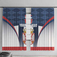 Custom Serbia Basketball Champions Window Curtain Sporty Style with Coat of Arms