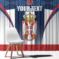 Custom Serbia Basketball Champions Window Curtain Sporty Style with Coat of Arms