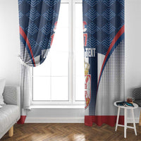 Custom Serbia Basketball Champions Window Curtain Sporty Style with Coat of Arms