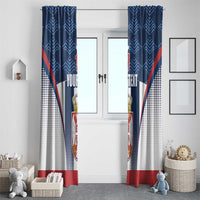 Custom Serbia Basketball Champions Window Curtain Sporty Style with Coat of Arms