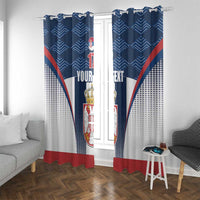 Custom Serbia Basketball Champions Window Curtain Sporty Style with Coat of Arms