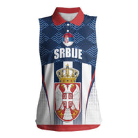 Custom Serbia Basketball Champions Women Sleeveless Polo Shirt Sporty Style with Coat of Arms