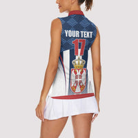 Custom Serbia Basketball Champions Women Sleeveless Polo Shirt Sporty Style with Coat of Arms