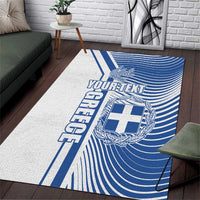 Personalized Greece Coat of Arms Area Rug Greek cross and Two Laurel Branches