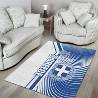 Personalized Greece Coat of Arms Area Rug Greek cross and Two Laurel Branches