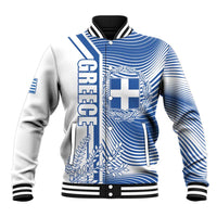 Personalized Greece Coat of Arms Baseball Jacket Greek cross and Two Laurel Branches