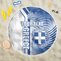 Personalized Greece Coat of Arms Beach Blanket Greek cross and Two Laurel Branches