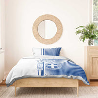 Personalized Greece Coat of Arms Bedding Set Greek cross and Two Laurel Branches