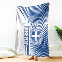 Personalized Greece Coat of Arms Blanket Greek cross and Two Laurel Branches
