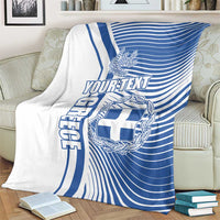 Personalized Greece Coat of Arms Blanket Greek cross and Two Laurel Branches