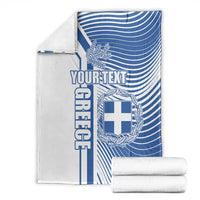Personalized Greece Coat of Arms Blanket Greek cross and Two Laurel Branches