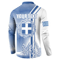 Personalized Greece Coat of Arms Button Sweatshirt Greek cross and Two Laurel Branches