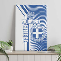 Personalized Greece Coat of Arms Canvas Wall Art Greek cross and Two Laurel Branches