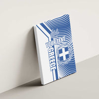 Personalized Greece Coat of Arms Canvas Wall Art Greek cross and Two Laurel Branches