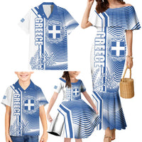 Personalized Greece Coat of Arms Family Matching Mermaid Dress and Hawaiian Shirt Greek cross and Two Laurel Branches