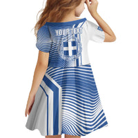 Personalized Greece Coat of Arms Family Matching Off The Shoulder Long Sleeve Dress and Hawaiian Shirt Greek cross and Two Laurel Branches