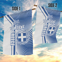 Personalized Greece Coat of Arms Garden Flag Greek cross and Two Laurel Branches