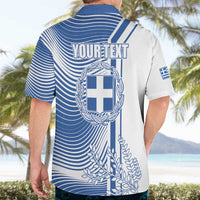 Personalized Greece Coat of Arms Hawaiian Shirt Greek cross and Two Laurel Branches