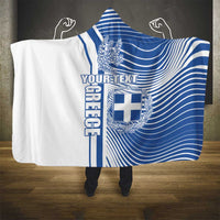 Personalized Greece Coat of Arms Hooded Blanket Greek cross and Two Laurel Branches