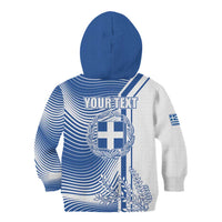 Personalized Greece Coat of Arms Kid Hoodie Greek cross and Two Laurel Branches