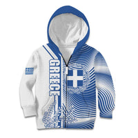 Personalized Greece Coat of Arms Kid Hoodie Greek cross and Two Laurel Branches