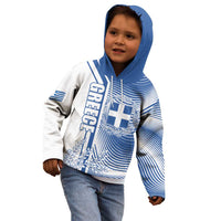 Personalized Greece Coat of Arms Kid Hoodie Greek cross and Two Laurel Branches