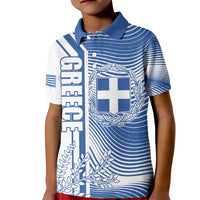 Personalized Greece Coat of Arms Kid Polo Shirt Greek cross and Two Laurel Branches