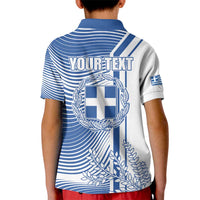 Personalized Greece Coat of Arms Kid Polo Shirt Greek cross and Two Laurel Branches