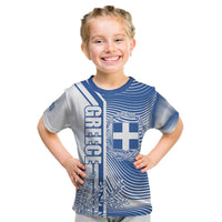 Personalized Greece Coat of Arms Kid T Shirt Greek cross and Two Laurel Branches