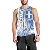 Personalized Greece Coat of Arms Men Tank Top Greek cross and Two Laurel Branches