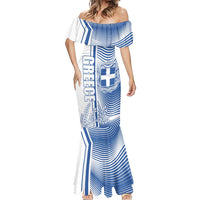 Personalized Greece Coat of Arms Mermaid Dress Greek cross and Two Laurel Branches
