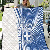 Personalized Greece Coat of Arms Quilt Greek cross and Two Laurel Branches