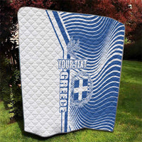 Personalized Greece Coat of Arms Quilt Greek cross and Two Laurel Branches